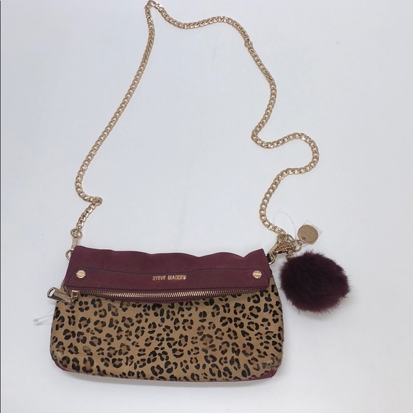 Steve Madden Handbags - Steve Madden Purse Leopard and Burgandy